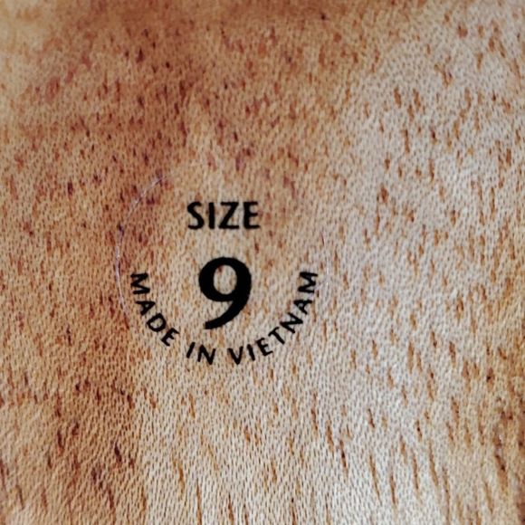 Beach Feet Wooden Sole Ariel Little Mermaid Sandals Flip Flops Sequins Size 9 - Picture 7 of 8